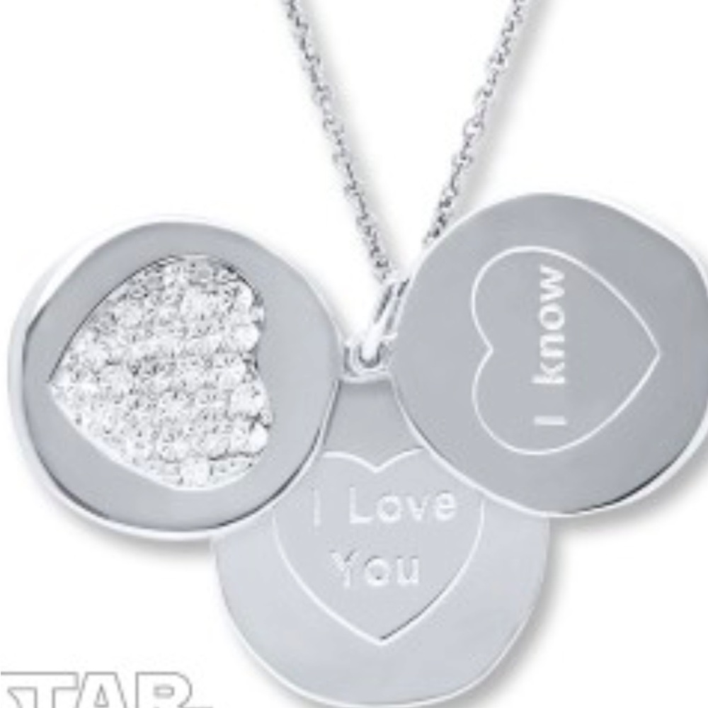 616- Kay Jewelers Star Wars "I Love You, I Know "Necklace New Without Tags